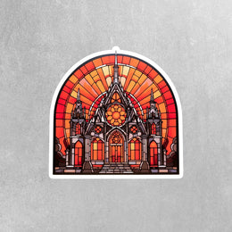 Stained Glass Church Sticker | Church Sticker | Stained Glass Stickers