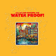 Amsterdam Sticker | Amsterdam Buildings Sticker | Amsterdam Stained Glass Sticker