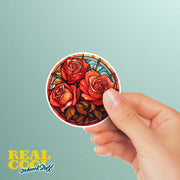 Roses Sticker | Roses Decal | Roses Stained Glass Sticker