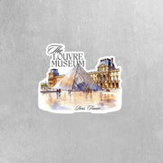 Louvre Museum Sticker | Paris Watercolor Sticker | Louvre Sticker