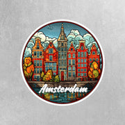 Amsterdam Sticker | Amsterdam Buildings Sticker | Amsterdam Stained Glass Sticker