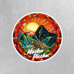 Machu Picchu Sticker | Peru Stickers | Machu Picchu Stained Glass Sticker