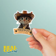 Meowdy Pawtner Sticker - Cowboy Cat Sticker - Funny Cat Sticker - Cat