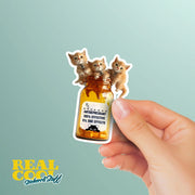 Funny Antidepressant Kitten Sticker - Funny Cat Sticker - Medicine Bottle Cat Sticker