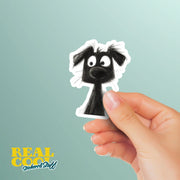 Pencil Sketch Dog Sticker - Black Dog Drawing - Whimsical Pet Décor for Dog Lovers & Animal Enthusiasts