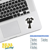 Pencil Sketch Dog Sticker - Black Dog Drawing - Whimsical Pet Décor for Dog Lovers & Animal Enthusiasts