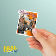 Amsterdam Sticker - Vintage Design Netherlands Sticker for Travelers & Collectors - Unique Souvenir Gift