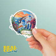 Santorini Sticker - Elegant Greece Sticker - Santorini Souvenir Sticker