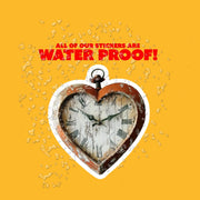 Vintage Clock Sticker - Heart Shaped Clock Sticker - Junk Journal Sticker