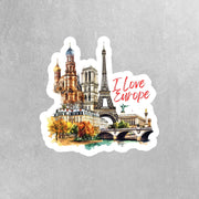 I Love Europe Sticker - Europe Sticker - Europe Travel Sticker