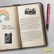 Vintage Camera Sticker - Camera Sticker - Junk Journal Stickers - Two Pack