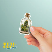 Cactus In A Bottle Sticker - Cactus Sticker - Cactus Decal