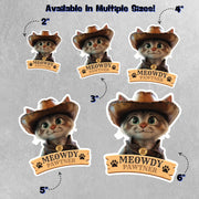 Meowdy Pawtner Sticker - Cowboy Cat Sticker - Funny Cat Sticker - Cat