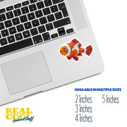 Origami Clown Fish Sticker - Cute Clown Fish Sticker - Origami Clown Fish Decal