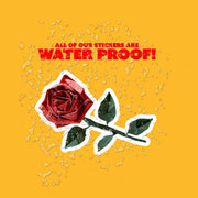 Origami Red Rose Sticker - Cute Rose Sticker - Origami Flower Decal