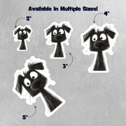 Pencil Sketch Dog Sticker - Black Dog Drawing - Whimsical Pet Décor for Dog Lovers & Animal Enthusiasts