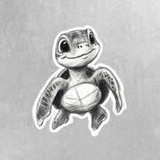 Pencil Sketch Sea Turtle Sticker