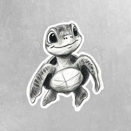 Pencil Sketch Sea Turtle Sticker