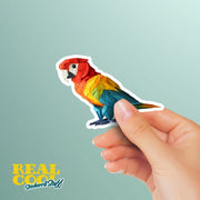 Origami Macaw Sticker - Cute Macaw Sticker - Origami Parrot Decal