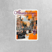 Amsterdam Sticker - Vintage Design Netherlands Sticker for Travelers & Collectors - Unique Souvenir Gift