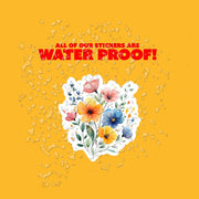 Water Color Flower Sticker - Flower Stickers - Wild Flowers Sticker