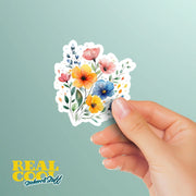 Water Color Flower Sticker - Flower Stickers - Wild Flowers Sticker