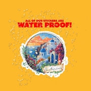 Santorini Sticker - Elegant Greece Sticker - Santorini Souvenir Sticker