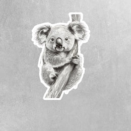 Pencil Sketch Koala Sticker - Koala Drawing Sticker - Whimsical Koala Sticker