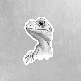 Pencil Sketch Iguana Sticker - Iguana Drawing Sticker - Whimsical Iguana Sticker