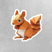 Origami Squirrel Sticker - Cute Squirrel Sticker - Origami Squirrel Decal