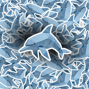 Origami Dolphin Sticker - Cute Dolphin Sticker - Origami Dolphin Decal