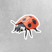 Origami Lady Bug Sticker - Cute Lady Bug Sticker - Origami Lady Bug Decal