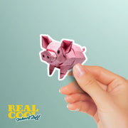 Pig Sticker - Cute Piggy Sticker - Origami Pig Decal - Piglet Sticker
