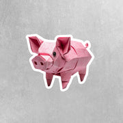 Pig Sticker - Cute Piggy Sticker - Origami Pig Decal - Piglet Sticker