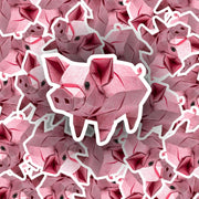 Pig Sticker - Cute Piggy Sticker - Origami Pig Decal - Piglet Sticker