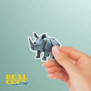 Origami Rhino Sticker - Cute Rhino Sticker - Origami Rhino Decal