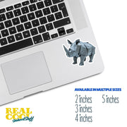 Origami Rhino Sticker - Cute Rhino Sticker - Origami Rhino Decal