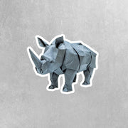 Origami Rhino Sticker - Cute Rhino Sticker - Origami Rhino Decal