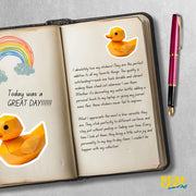 Origami Rubber Duck Sticker - Cute Rubber Duck Sticker - Origami Rubber Duck Decal- Rubber Ducky Sticker