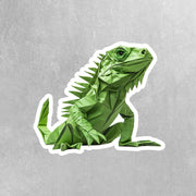 Origami Iguana Sticker - Cute Iguana Sticker - Origami Iguana Decal