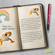 Origami Leopard Gecko Sticker - Cute Leopard Gecko Sticker - Origami Leopard Gecko Decal