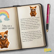 Origami Raccoon Sticker - Cute Raccoon Sticker - Origami Raccoon Decal