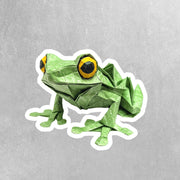 Origami Tree Frog Sticker - Cute Tree Frog Sticker - Origami Tree Frog Decal