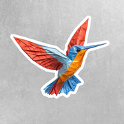 Origami Hummingbird Sticker - Cute Hummingbird Sticker - Origami Hummingbird Decal