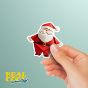 Origami Santa Claus Sticker - Cute Santa Sticker - Origami Santa Claus Decal - Christmas Sticker