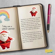 Origami Santa Claus Sticker - Cute Santa Sticker - Origami Santa Claus Decal - Christmas Sticker