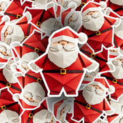 Origami Santa Claus Sticker - Cute Santa Sticker - Origami Santa Claus Decal - Christmas Sticker