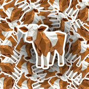 Origami Cow Sticker - Cute Cow Sticker - Origami Cow Decal