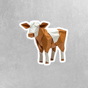 Origami Cow Sticker - Cute Cow Sticker - Origami Cow Decal