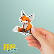 Origami Fox Sticker - Cute Fox Sticker - Origami Fox Decal